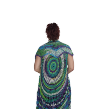 Boho Vest, One size fits most, Cotton Blend, Hippie, Hand Crochet, Boho Chic, Mermaid colors