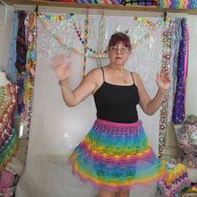 Crochet Cotton Rainbow Short Skirt Colorful Boho Hippie Festival Beach One size fits most