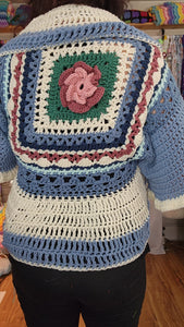 Sweater Shrug with Flower Square