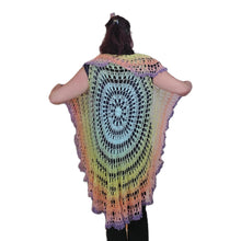 Circle, Mandala Vest, Cotton thread Yarn, Pastel colors, One size fits most, Casual, Coverup, Hand Crochet, Music Festival, Hippie