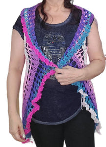 Circle, Mandala Vest, Acrylic Yarn, One size fits most, Casual, Coverup, Hand Crochet