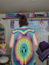 Boho Vest, Tree of Life, Hippie, Colorful, Pastel, One Size fits most, soft, Acrylic Yarn, Hand Crochet