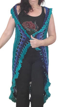 Mandala Circle Vest, Acrylic Yarn, Hand Crochet, Coverup, Purple, One size fits Most, fashionable, Hippie, Boho,