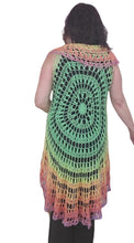 Mandala Circle Vest, Cotton Yarn, Hand Crochet, Coverup, One size fits Most, fashionable, Hippie, Boho,