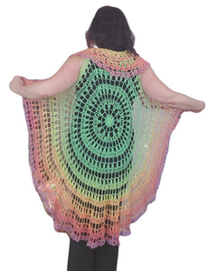 Mandala Circle Vest, Cotton Yarn, Hand Crochet, Coverup, One size fits Most, fashionable, Hippie, Boho,