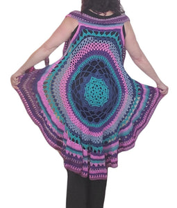 Crochet Sun Mandala Vest- Sm/Med