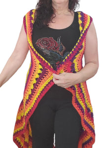 Crochet Sun Mandala Vest - Med/Large