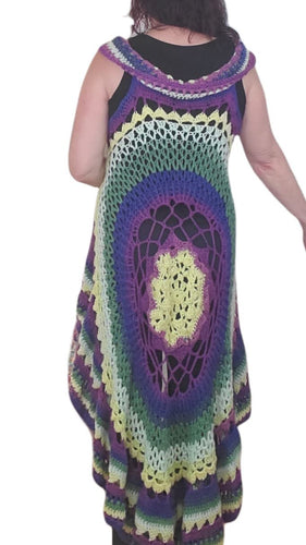 Crochet Sun Mandala Vest Large