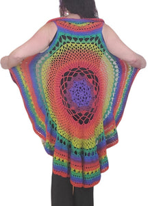 Crochet Sun Mandala Vest - Medium
