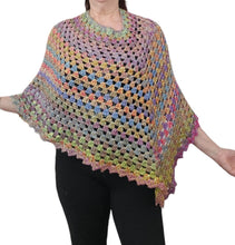 Adult Poncho - Large Boho, Hippie, Retro Pastel