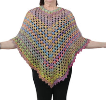 Adult Poncho - Large Boho, Hippie, Retro Pastel