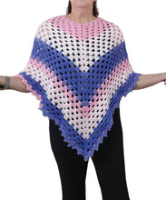 Adult Poncho - Medium,  Boho, Hippie, Retro. Pink, Purple