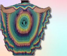 Boho Vest, Tree of Life, Hippie, Colorful, Pastel, One Size fits most, soft, Acrylic Yarn, Hand Crochet